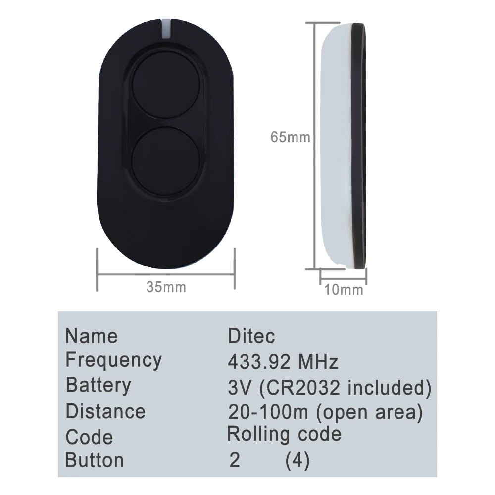 DITEC Entrematic 433MHz Rolling Code Garagentor Fernbedienung - Gol4 BIXLG4 BIXLP2 BIXLS2 ZEN 2 ZEN4 ZEN2W ZEN4W für Schiebetore - Tormeister24DITEC Entrematic 433MHz Rolling Code Garagentor Fernbedienung - Gol4 BIXLG4 BIXLP2 BIXLS2 ZEN 2 ZEN4 ZEN2W ZEN4W für Schiebetore