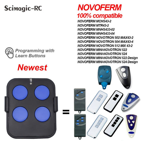 NOVOFERM NOVOTRON 502 MAX43 - 2 Garagentor Fernbedienung 433.92MHz Rolling Code 504 MAX43 - 4 MCHS43 - 2 MINI - NOVOTRON 522 Design - Tormeister24NOVOFERM NOVOTRON 502 MAX43 - 2 Garagentor Fernbedienung 433.92MHz Rolling Code 504 MAX43 - 4 MCHS43 - 2 MINI - NOVOTRON 522 Design